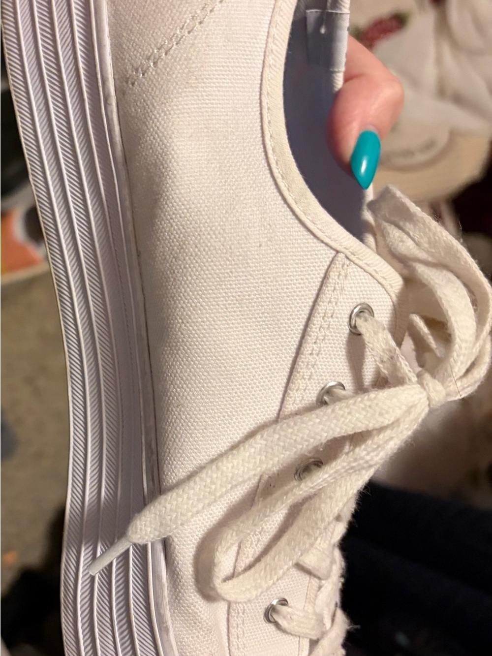 Keds Women’s White Canvas Lace-Up Sneakers - Picture 5 of 12